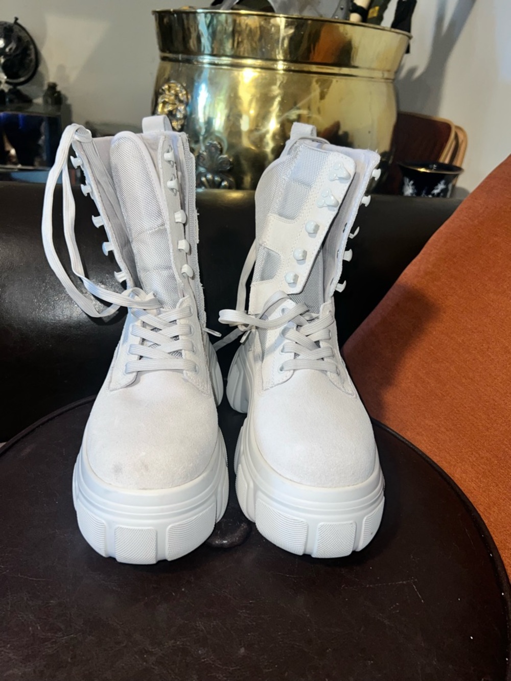 Steve Madden Rivka Bone combat boots women’s size 8M - Picture 5 of 10